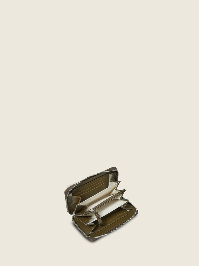 Portefeuille Paul Marius Alice en cuir vert kaki vintage (4)