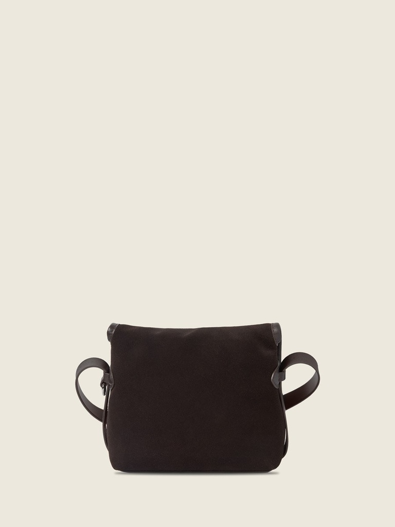 Sac bandoulière Paul Marius Loulou S en cuir suédé chocolat (4)