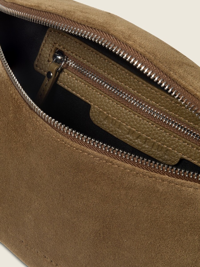 Sac banane Paul Marius LaBanane en cuir suédé vert kaki (3)