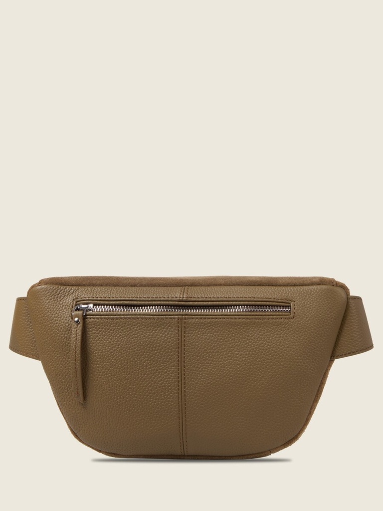 Sac banane Paul Marius LaBanane en cuir suédé vert kaki (4)