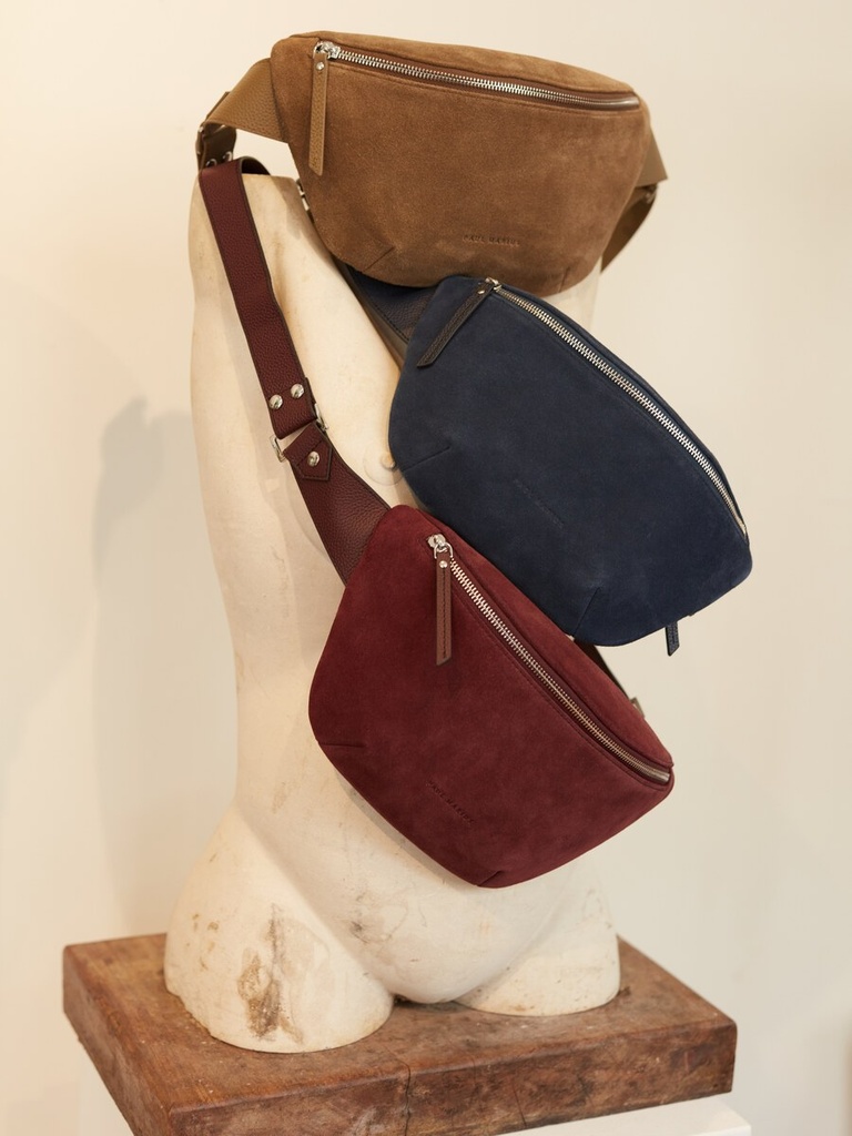 Sac banane Paul Marius LaBanane en cuir suédé vert kaki (6)