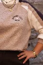 Pull Running Club - Manches raglan - Beige (vue 5)