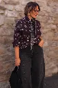 Ensemble pull et châle - Jacquard bandana - Prune (vue 2)