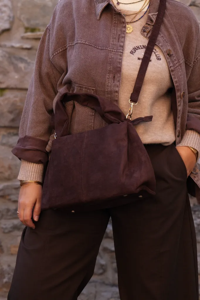 Veste-chemise en denim délavé - Oversize - Choco (vue 9)