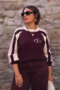 Pull Running Club - Manches raglan - Bordeaux (vue 2)