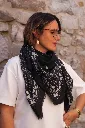 Foulard carré - Imprimé bandana - Noir (vue 2)