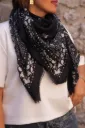 Foulard carré - Imprimé bandana - Noir (vue 3)