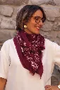 Foulard carré - Imprimé bandana - Bordeaux (vue 3)