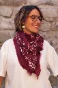 Foulard carré - Imprimé bandana - Bordeaux (vue 4)