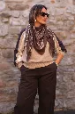 Foulard carré - Imprimé bandana - Café (vue 2)