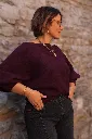 Pull en viscose - Bordeaux (vue 2)