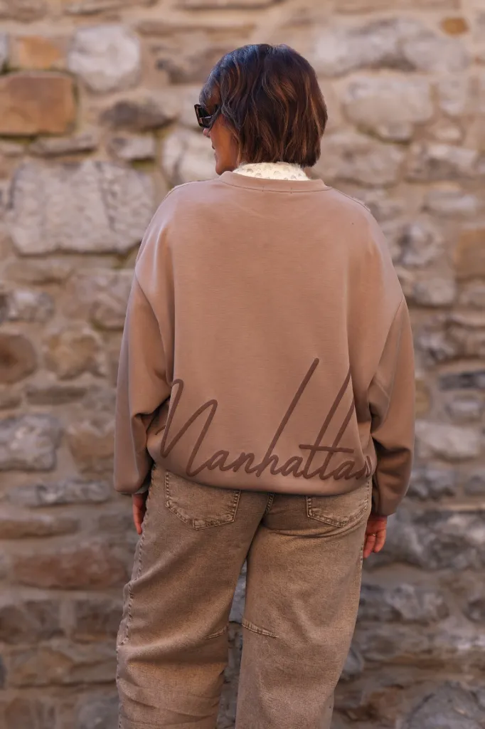 Sweat-shirt ultra doux - Manhattan - Taupe (vue 2)