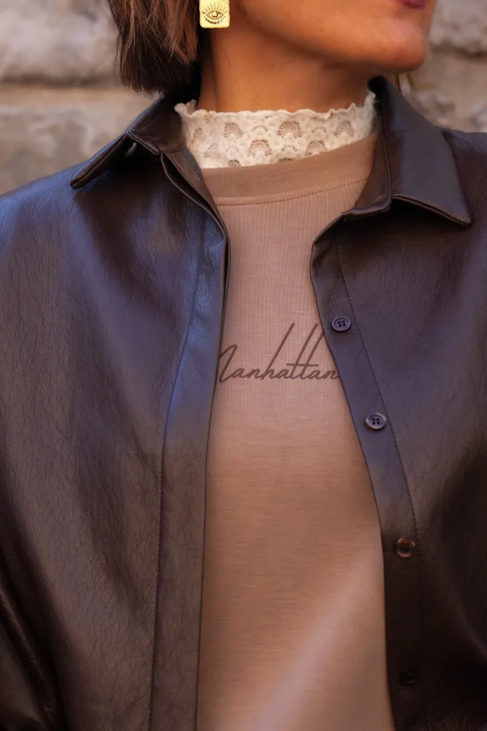 Sweat-shirt ultra doux - Manhattan - Taupe (vue 5)