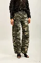 Pantalon barrel imprimé camouflage - Kaki (vue 5)