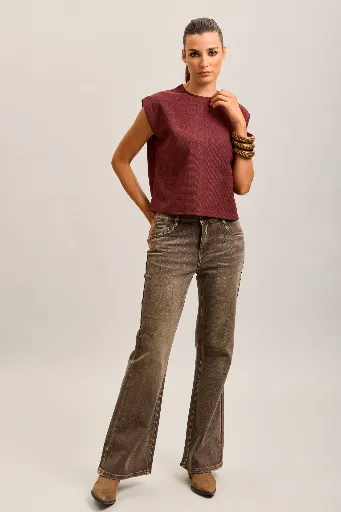 Jeans bbootcut - Marron délavé