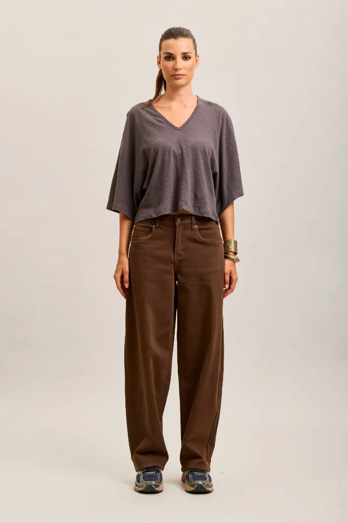 Jeans ballon - Marron (vue 3)