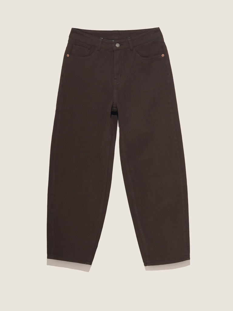 Jeans barrel - Bony - Chocolat — vue 2