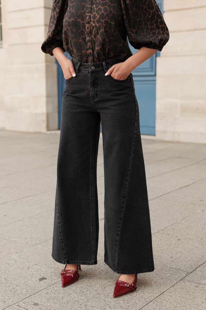 Jeans Palazzo - Barnes - Gris foncé — vue 2