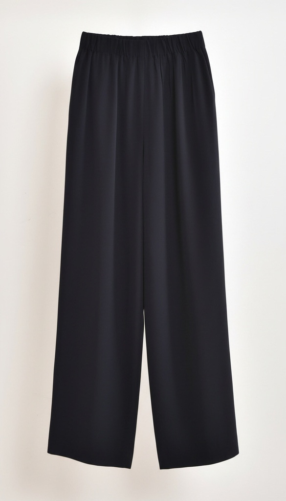 Pantalon de tailleur à nouer avec élastique au dos - Tara - Marine — vue 2