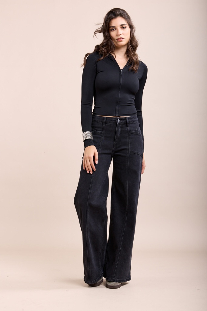 Jeans large - France - Noir — vue 2