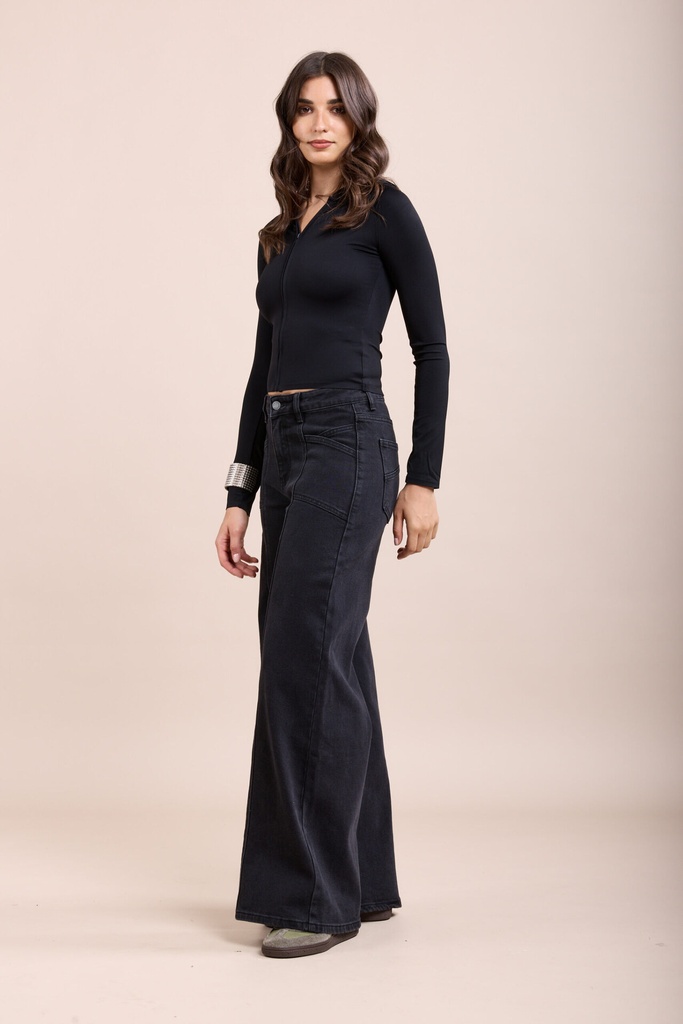 Jeans large - France - Noir — vue 3