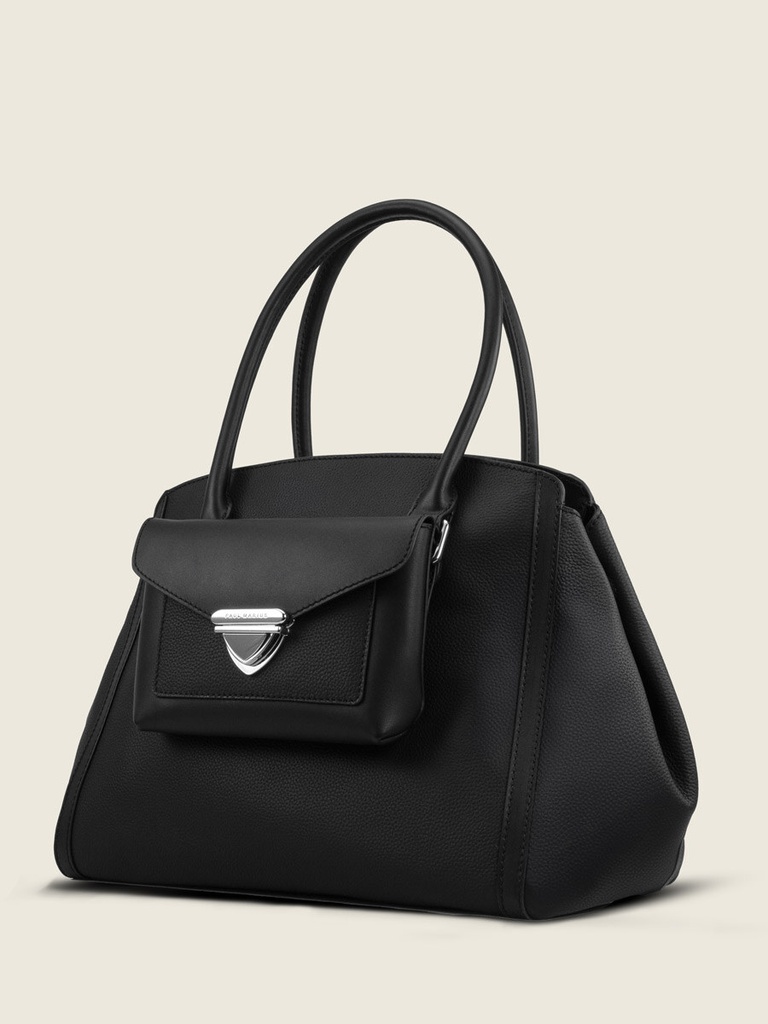 Cabas noir charbon en cuir - Paul Marius - Le Caprice Noir Charbon — vue 2