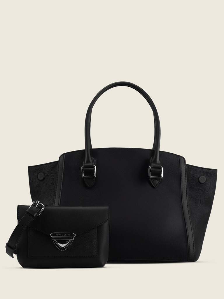Cabas noir charbon en cuir - Paul Marius - Le Caprice Noir Charbon — vue 6