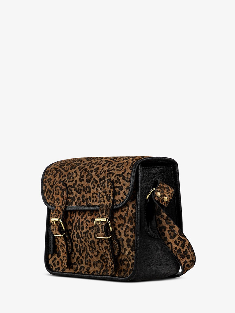 SAC BANDOULIÈRE CUIR MARRON - Paul Marius - Sacoche S - Leopard — vue 4