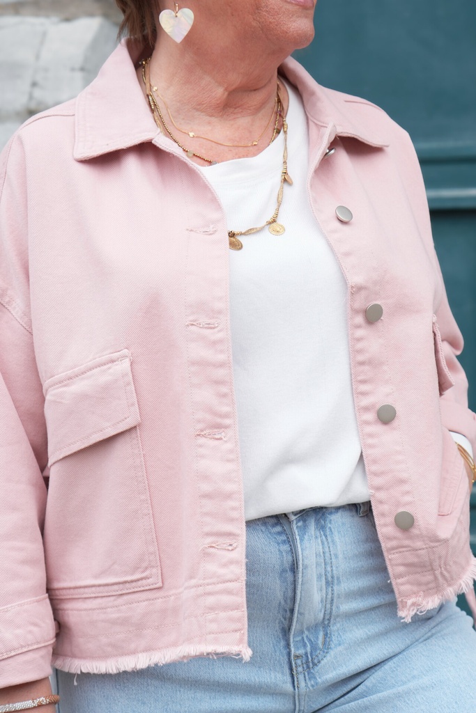 Veste en jeans oversized - Zoé - rose — vue 2
