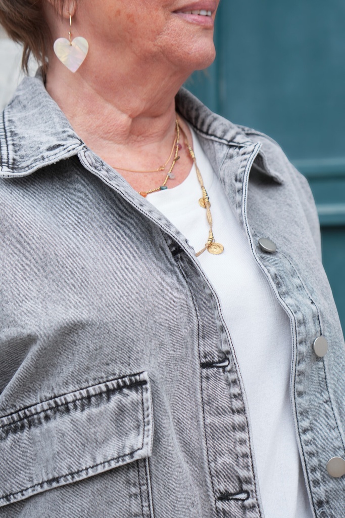 Veste en jeans oversized - Zoé - gris — vue 2