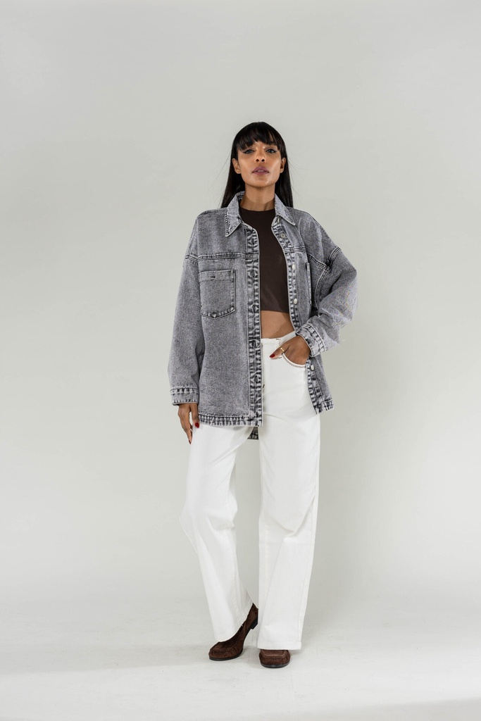 Surchemise en jeans oversized - Max - Gris — vue 5
