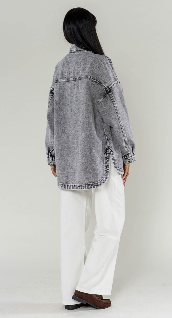 Surchemise en jeans oversized - Max - Gris — vue 8