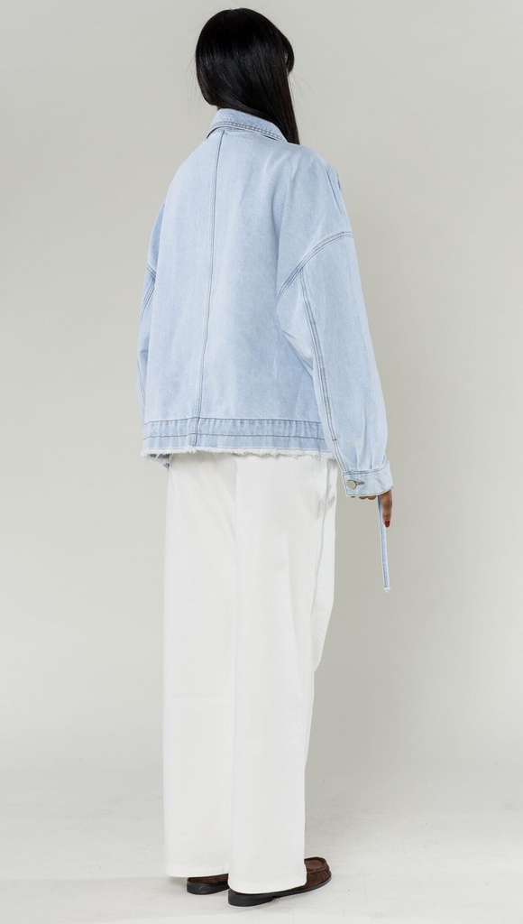 Veste en jeans oversized - Zoé - bleu très clair — vue 4