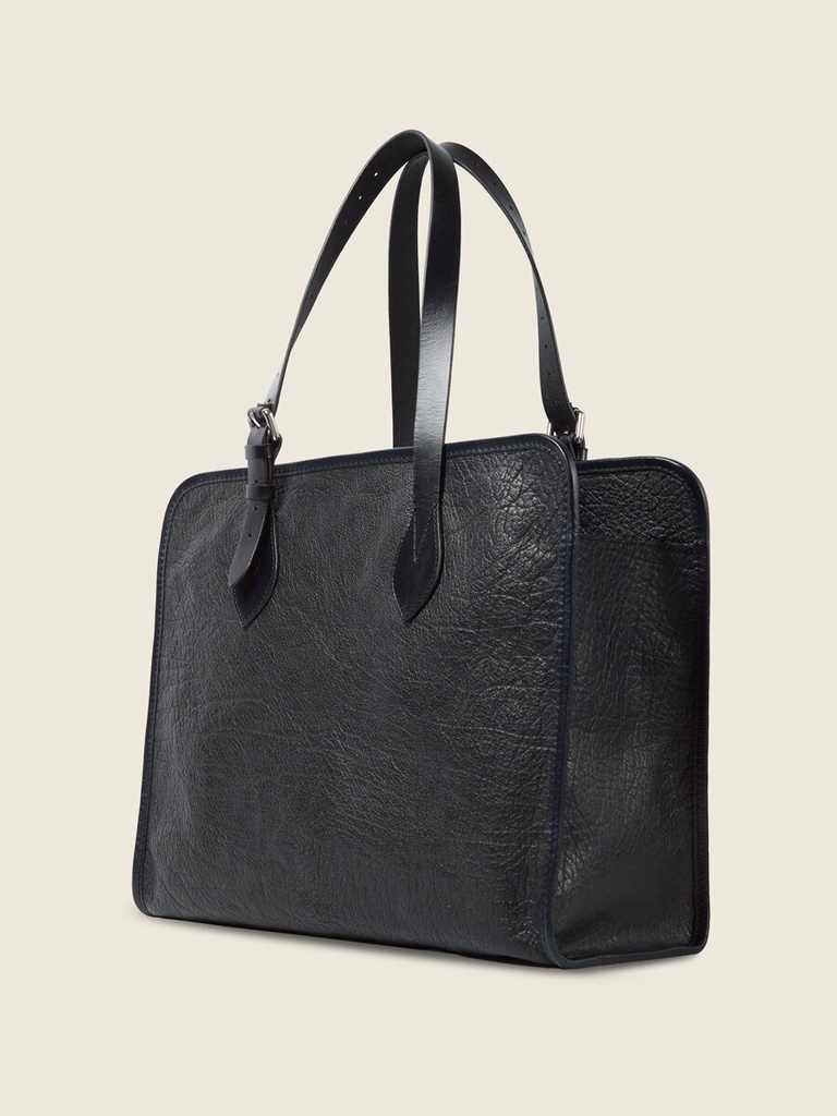 Grand sac cabas en cuir femme - Paul Marius - LeCabas L - Noir — vue 2