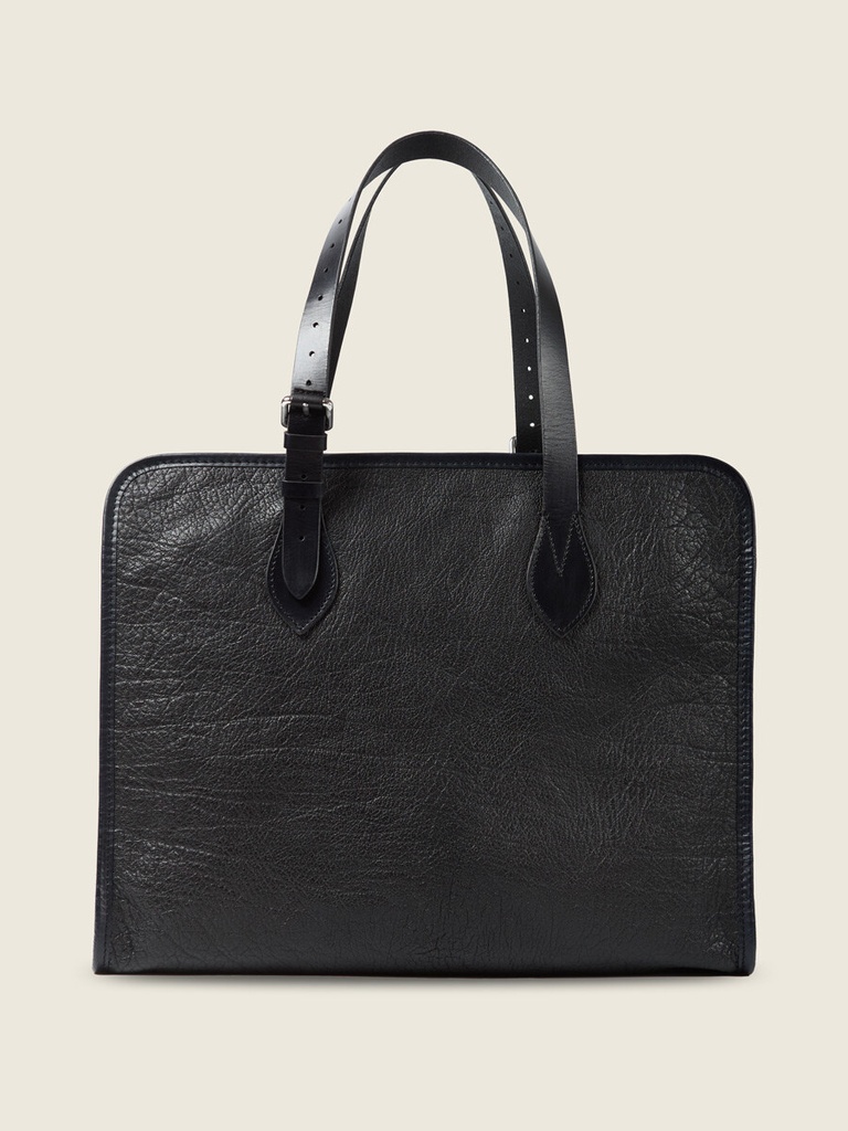 Grand sac cabas en cuir femme - Paul Marius - LeCabas L - Noir — vue 4