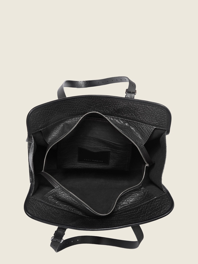 Grand sac cabas en cuir femme - Paul Marius - LeCabas L - Noir — vue 5