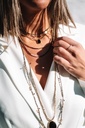 Collier en perles hématites et pierre semi-précieuse sertie - Le monde est stone - ANDREA - Onyx — vue 7