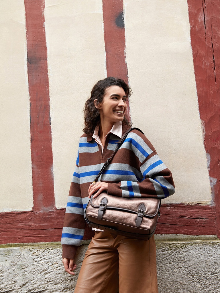 Sac bandoulière en cuir femme - Paul Marius - Loulou - Cuivré — vue 6