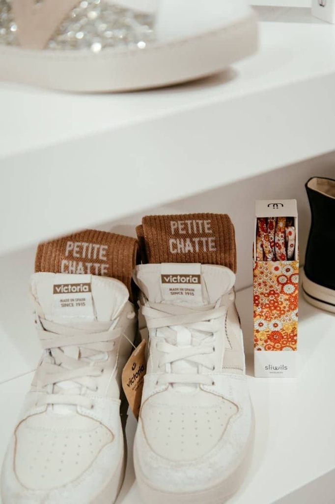 Chaussettes - Félicie - petite chatte paillettes caramel- 36/40 — vue 2