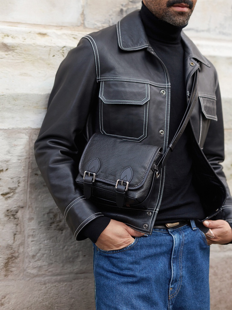 Sac bandoulière en cuir femme - Paul Marius - Loulou S - Noir — vue 6