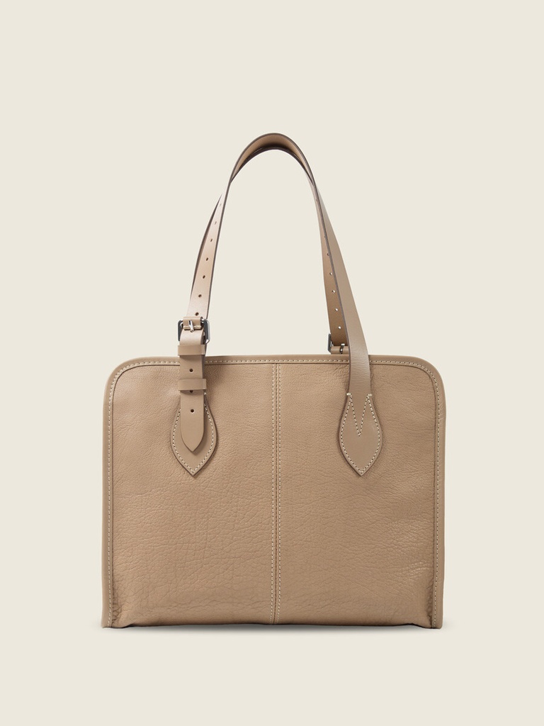 Sac cabas en cuir femme - Paul Marius - LeCabas - Taupe — vue 2