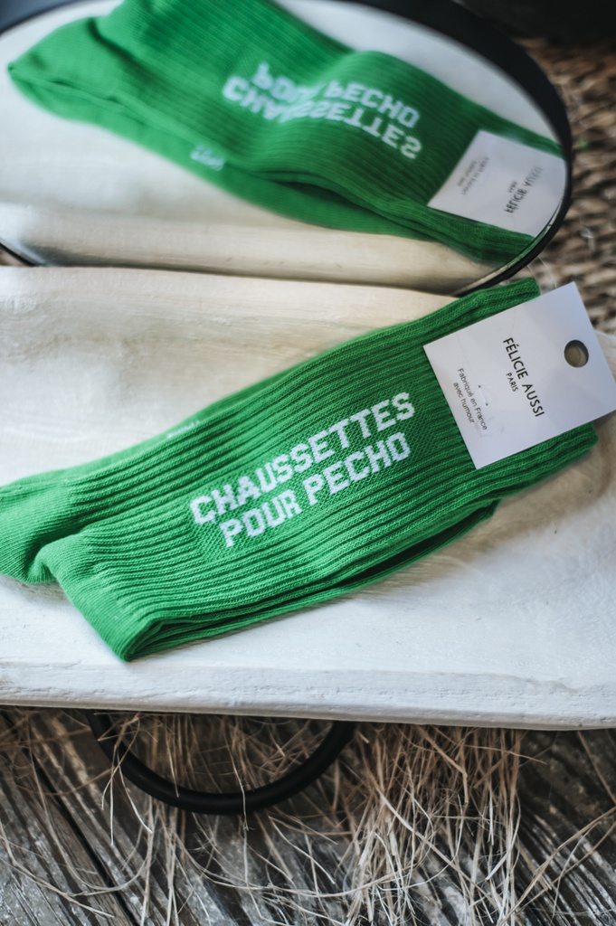 [5CHPECV40] Chaussettes - Félicie Aussi - Pour pecho - Vert - 40-45