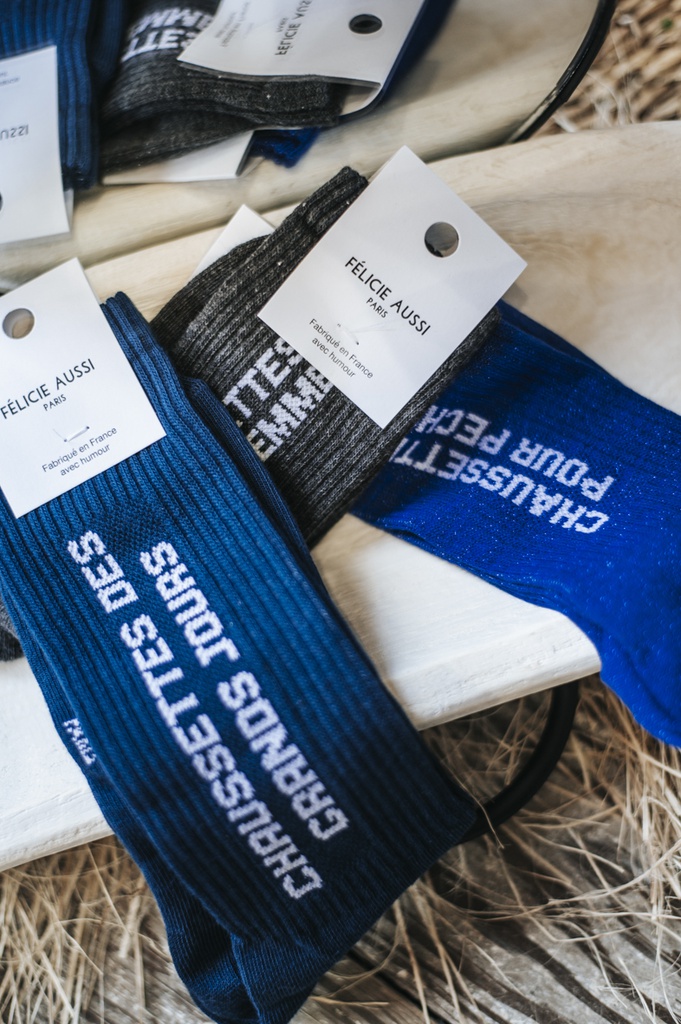 [5CHDGJBE40] Chaussettes - Félicie Aussi - Des grands jours - Bleu - 40-45
