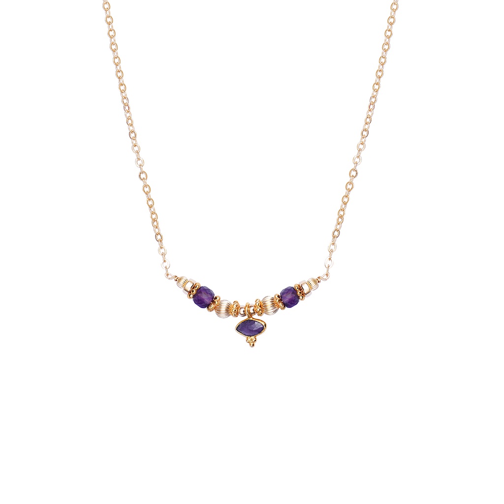 [BU14A-ZELIE-MAUVE] Collier - By 164 - Zelie - Mauve
