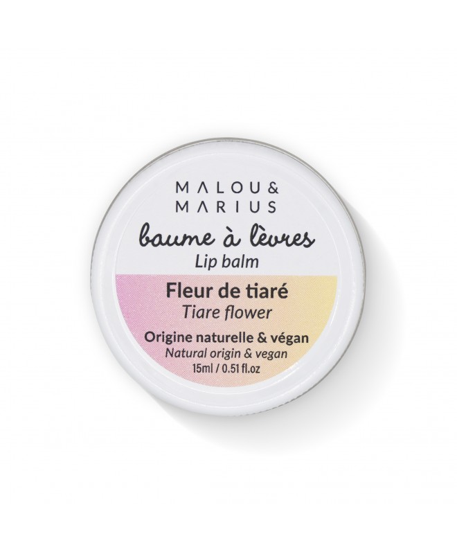 Baume à lèvres 100% naturel - Malou & Marius - Senteur Fleurs de tiaré