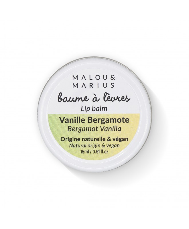 Baume à lèvres 100% naturel - Malou & Marius - Senteur  Vanille bergamote