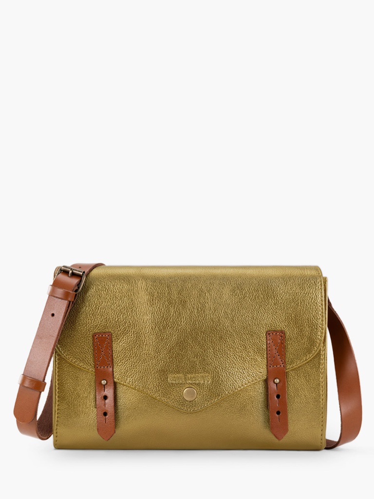 [indispensable-bronze] Sac à bandoulière en cuir doré - Paul Marius - l'indispensable - Bronze