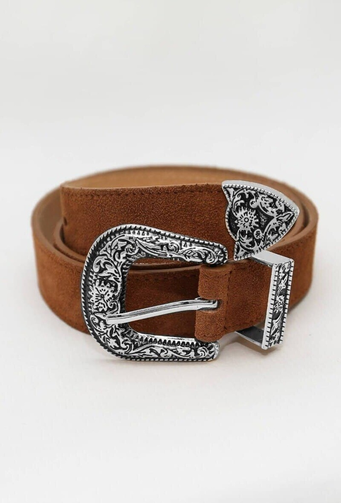 [BM3001-FLORENCE-CAMEL-85] Ceinture en cuir avec boucle - Florence - Camel (85)