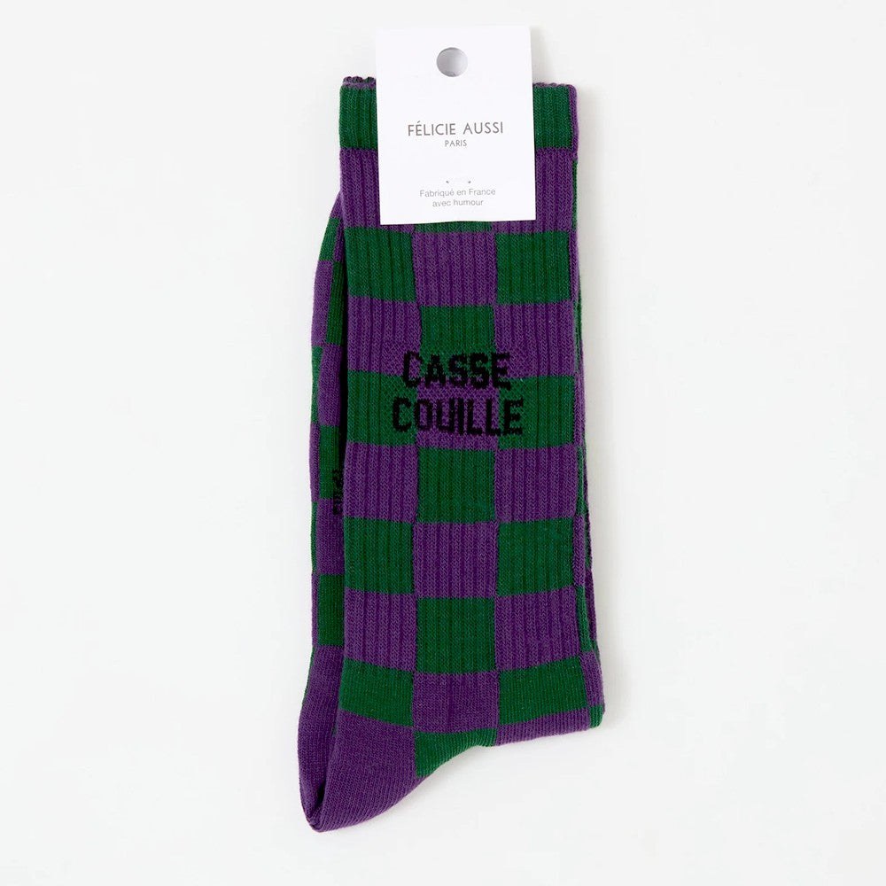 [5CHCCD40] Chaussettes - Félicie Aussi - Casse couille - Damier - 40/45