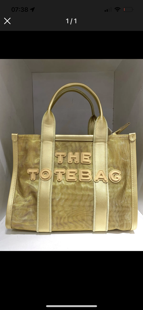 [24B_6124-2M2-dore] Sac cabas bi-matière - The Tote Bag - doré